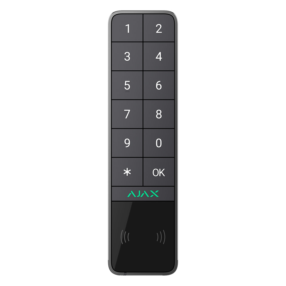 ajax-keypad-outdoor-graphite-jeweller_0001_Render – Ajax KeyPad Outdoor Jeweller – graphite – front