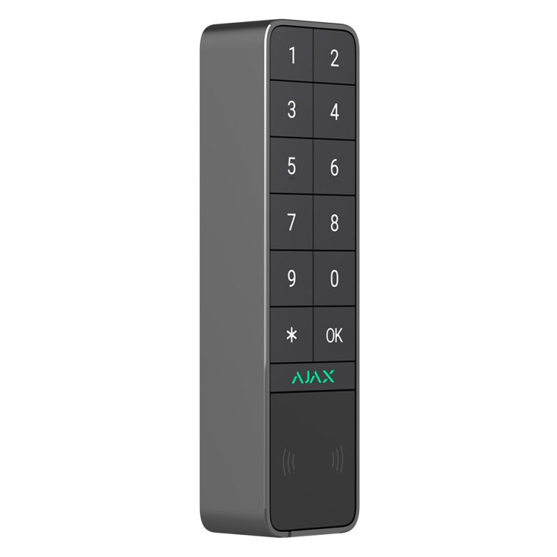 ajax-keypad-outdoor-graphite-jeweller_0004_Render – Ajax KeyPad Outdoor Jeweller – graphite – front angled