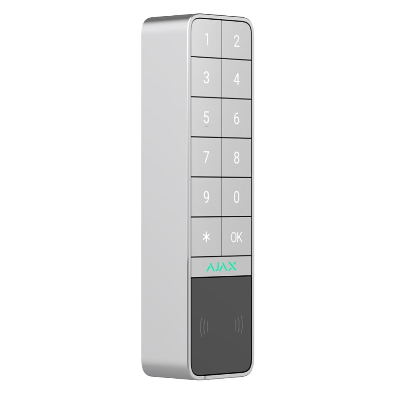 ajax-keypad-outdoor-white-jeweller_0002_Render – Ajax KeyPad Outdoor Jeweller – white – front angled
